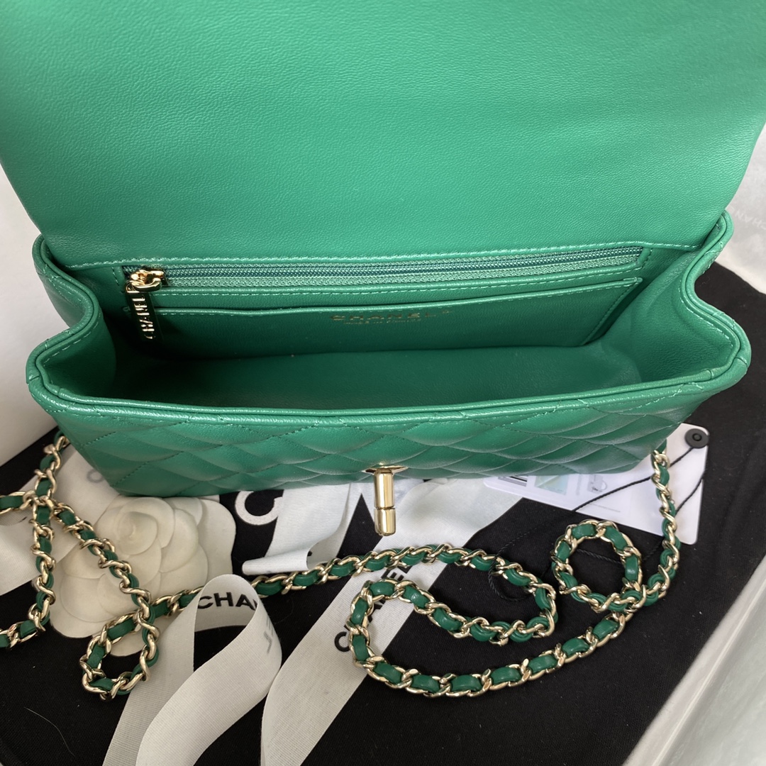 Small Classic Flap Lambskin Handbag Shoulder Bag AS2431 Green